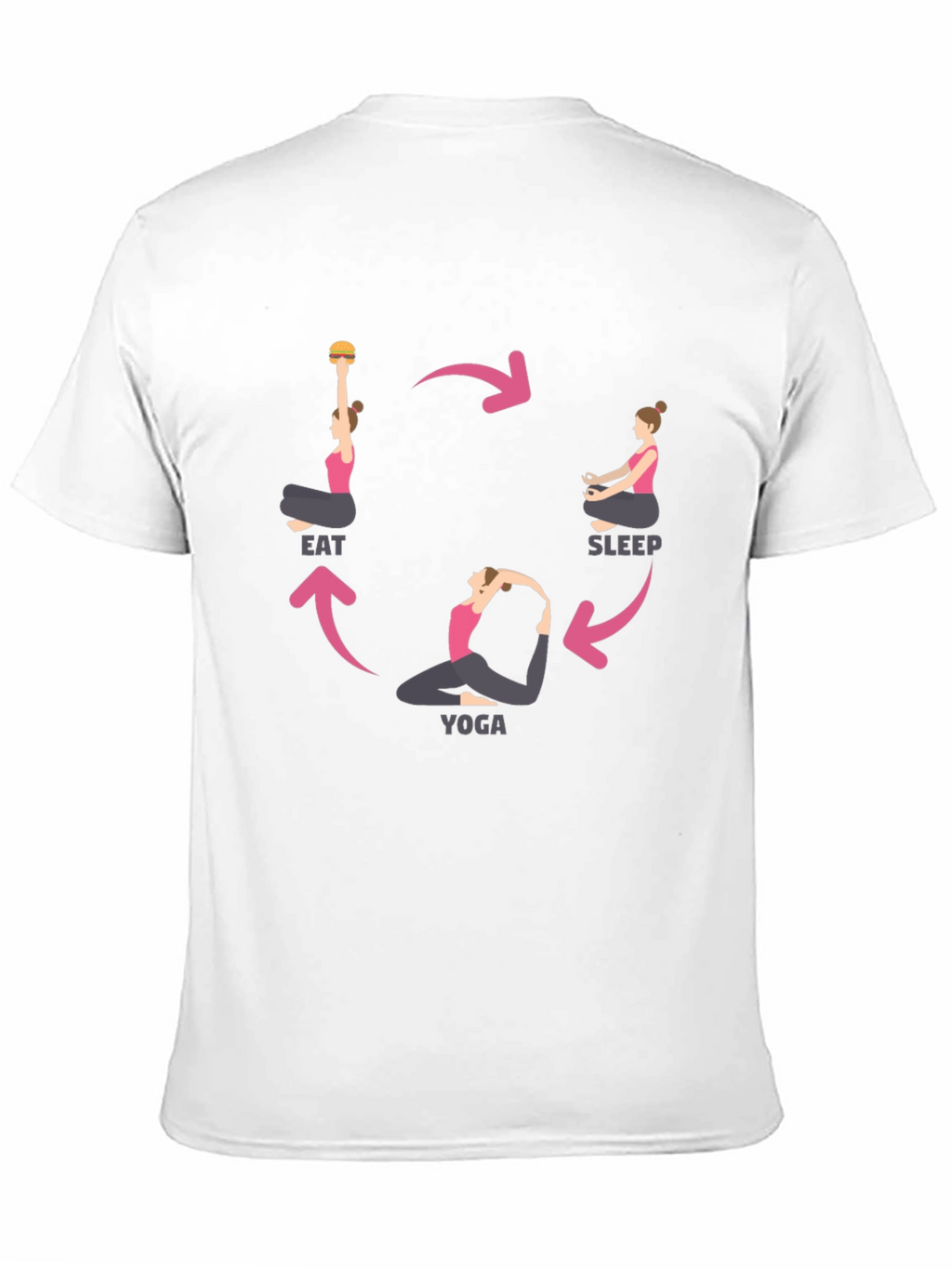 Eat Sleep Yoga Cycle Black T-Shirt
