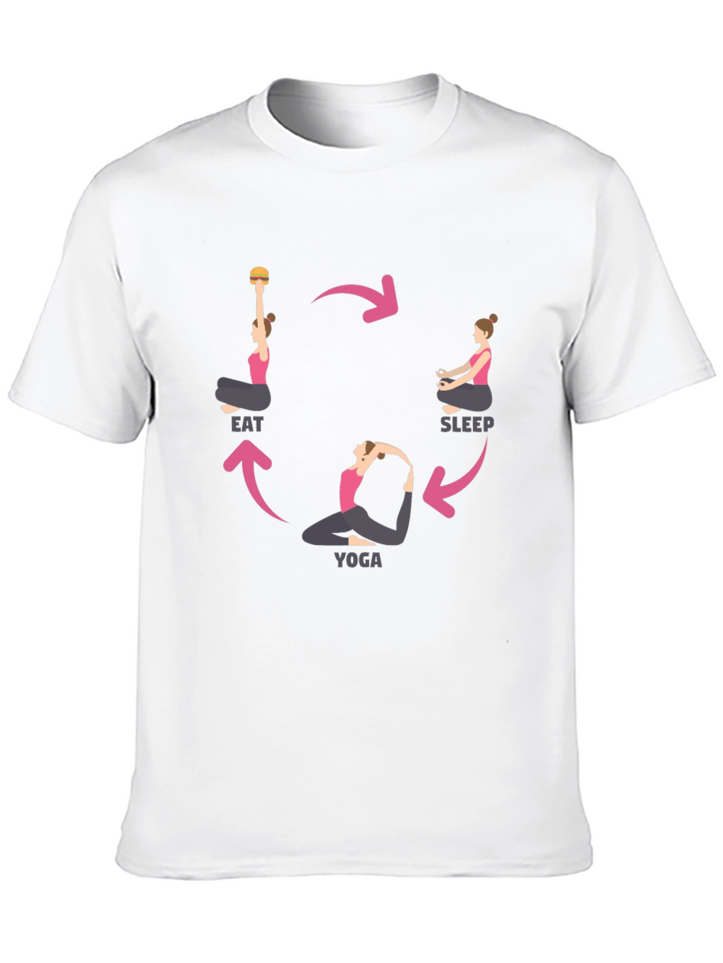 Eat Sleep Yoga Cycle Black T-Shirt