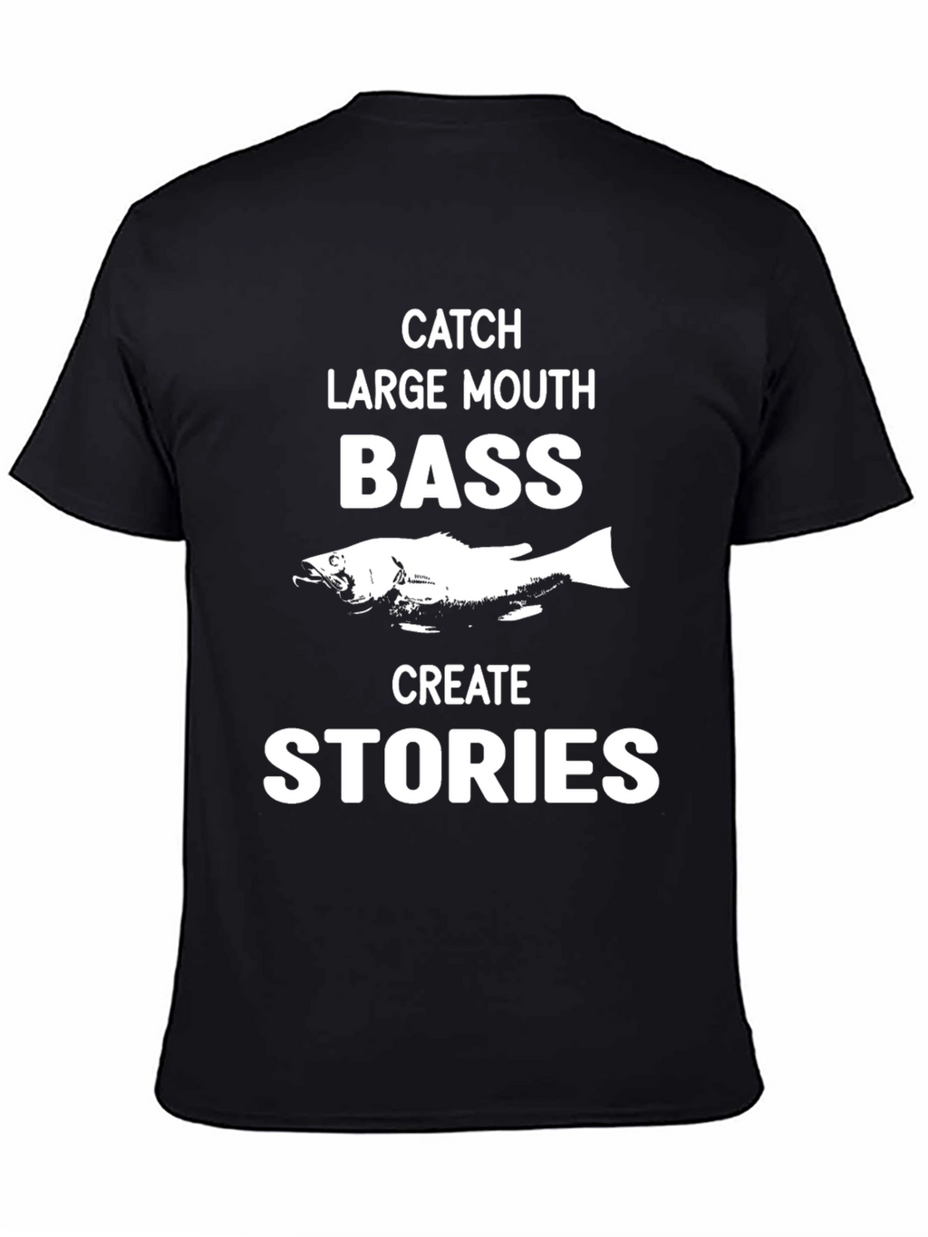 Catch Large Mouth Bass Mens Black T-Shirt