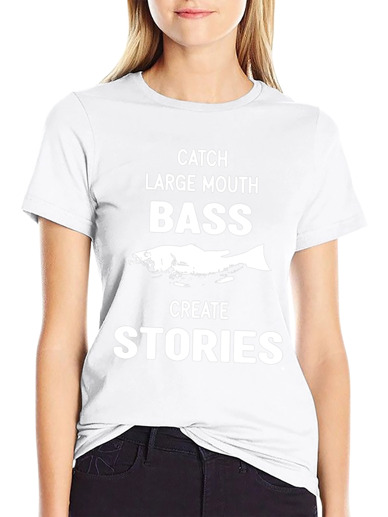 Catch Large Mouth Bass Mens Black T-Shirt