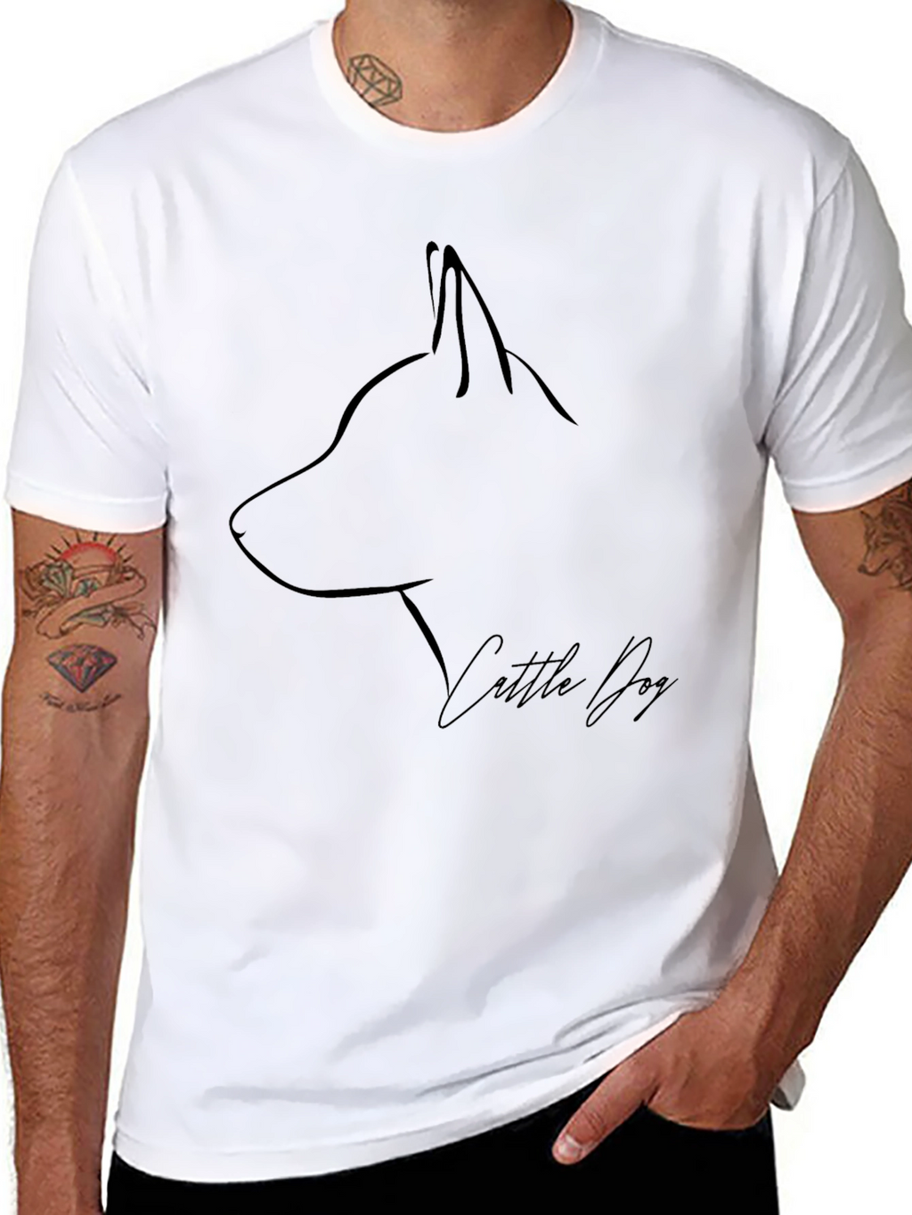 Cattle Dog Graphic Tee - Minimalist Design