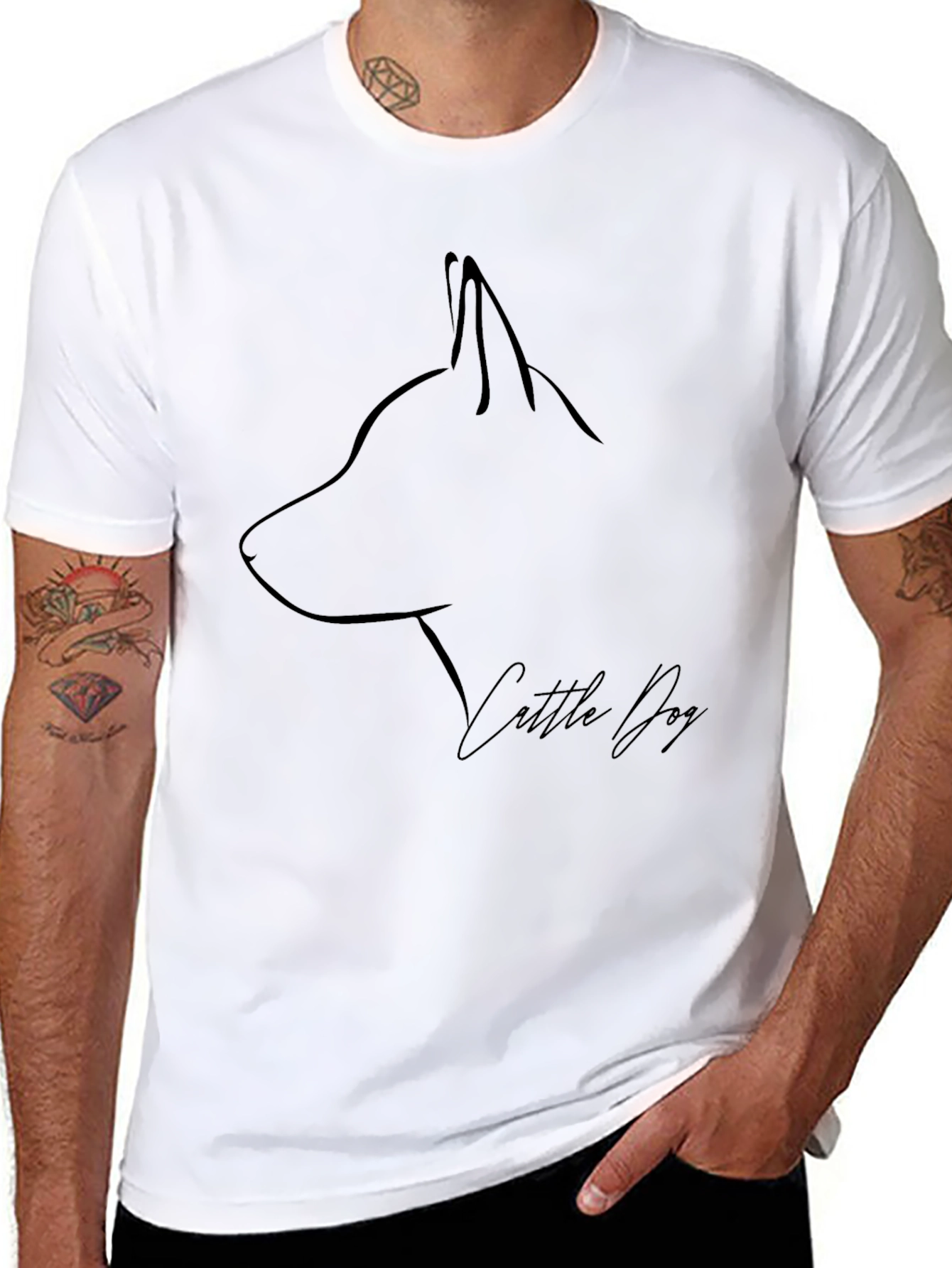 Cattle Dog Graphic Tee - Minimalist Design