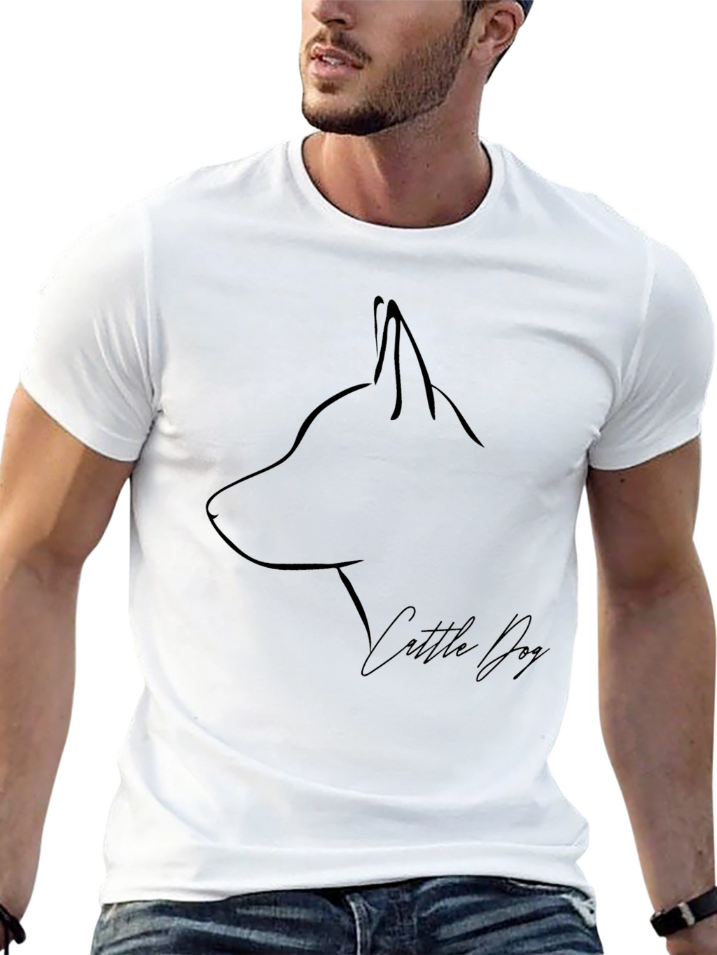 Cattle Dog Graphic Tee - Minimalist Design