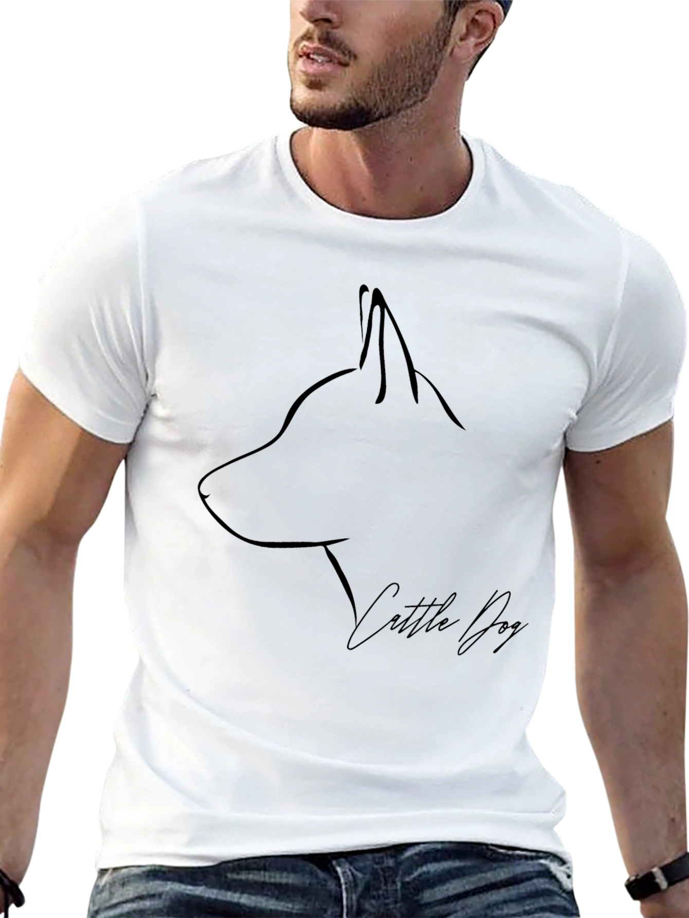 Cattle Dog Graphic Tee - Minimalist Design