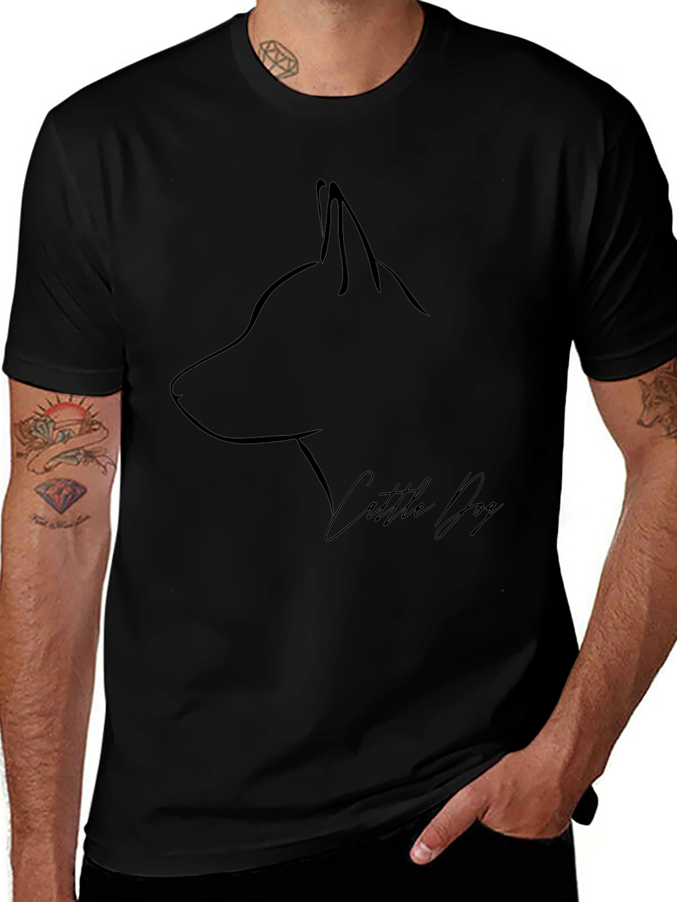 Cattle Dog Graphic Tee - Minimalist Design