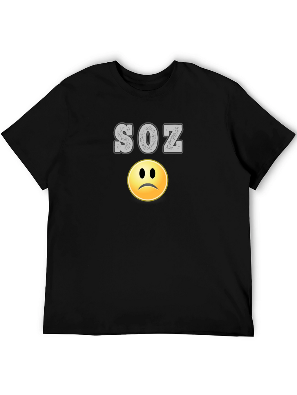 SOZ Sad Face Black T-Shirt - Casual Style