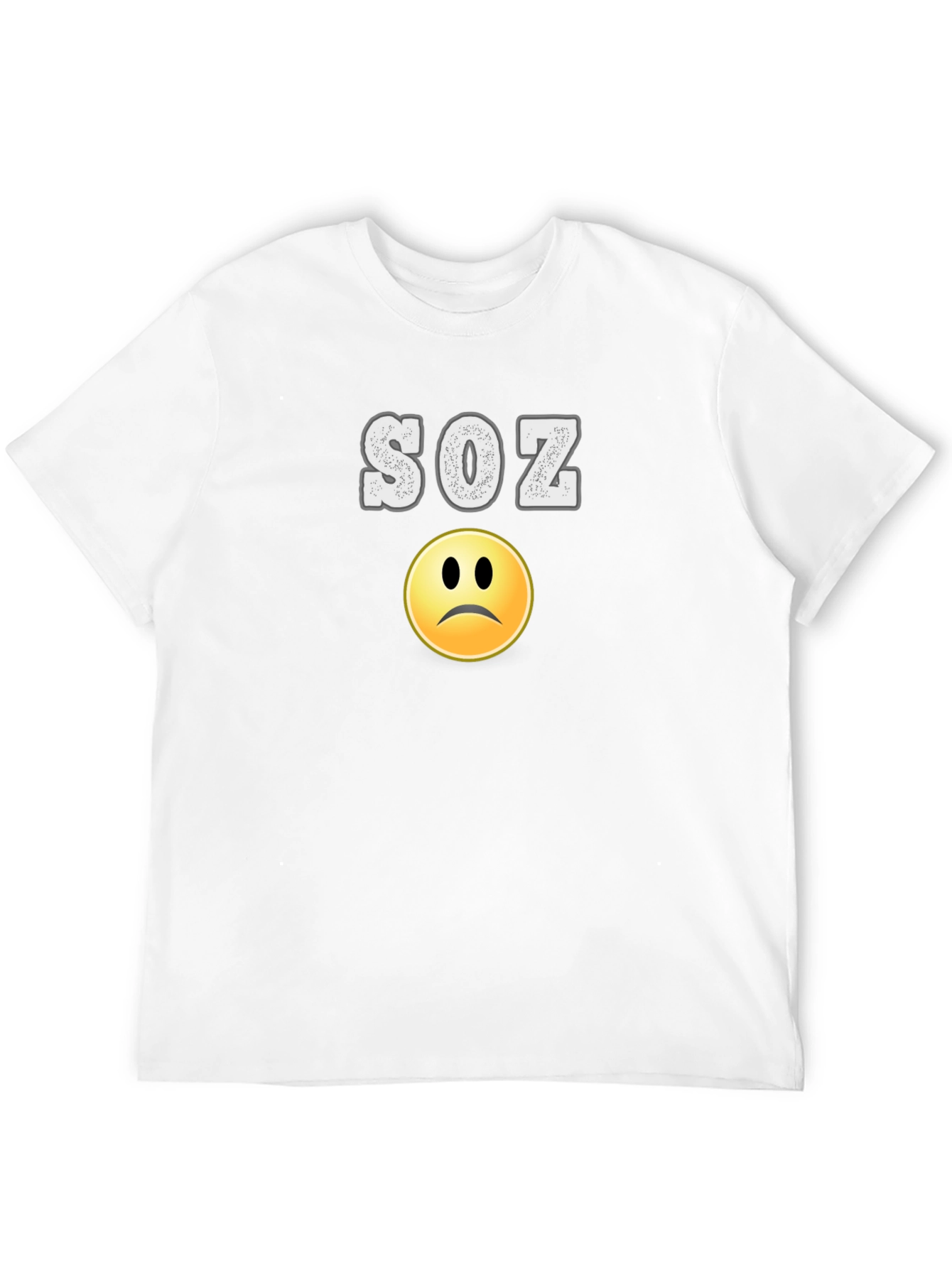 SOZ Sad Face Black T-Shirt - Casual Style