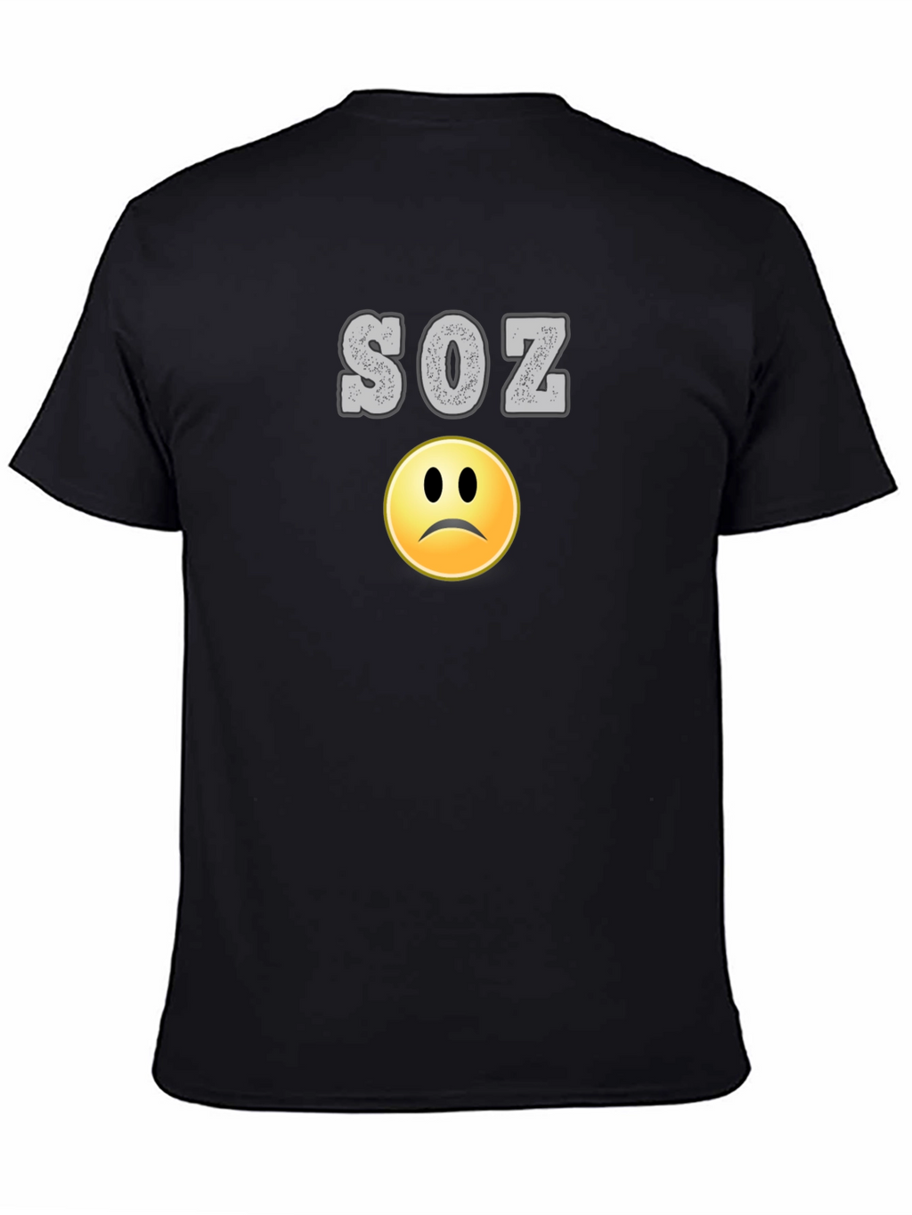 SOZ Sad Face Black T-Shirt - Casual Style