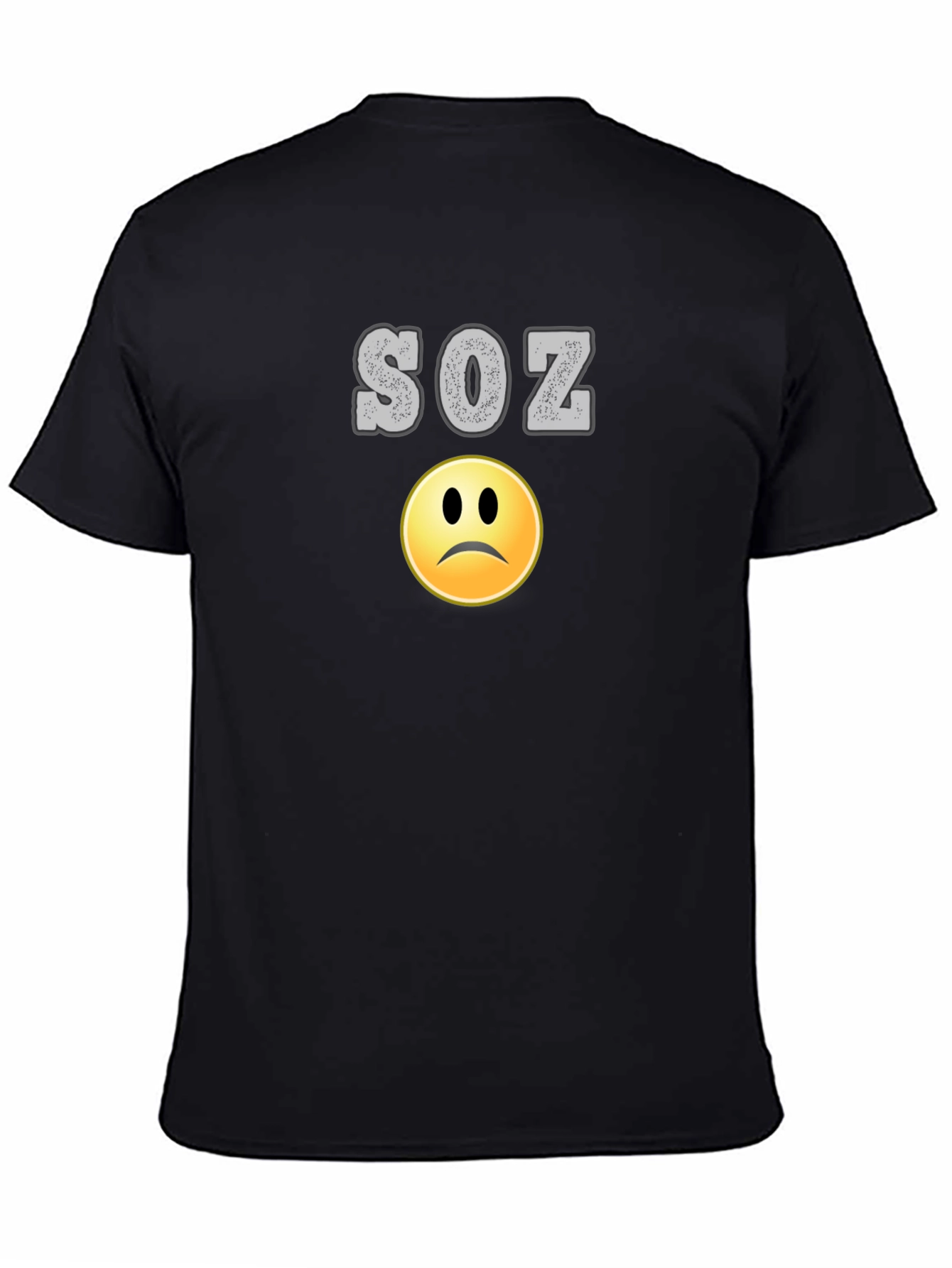 SOZ Sad Face Black T-Shirt - Casual Style