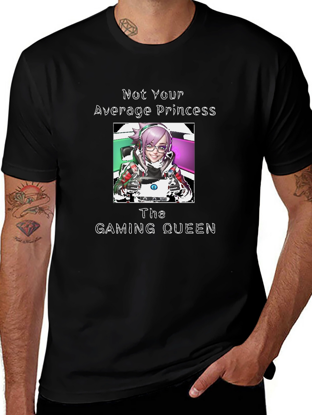Not Your Average Princess Gaming Queen Black T-Shirt