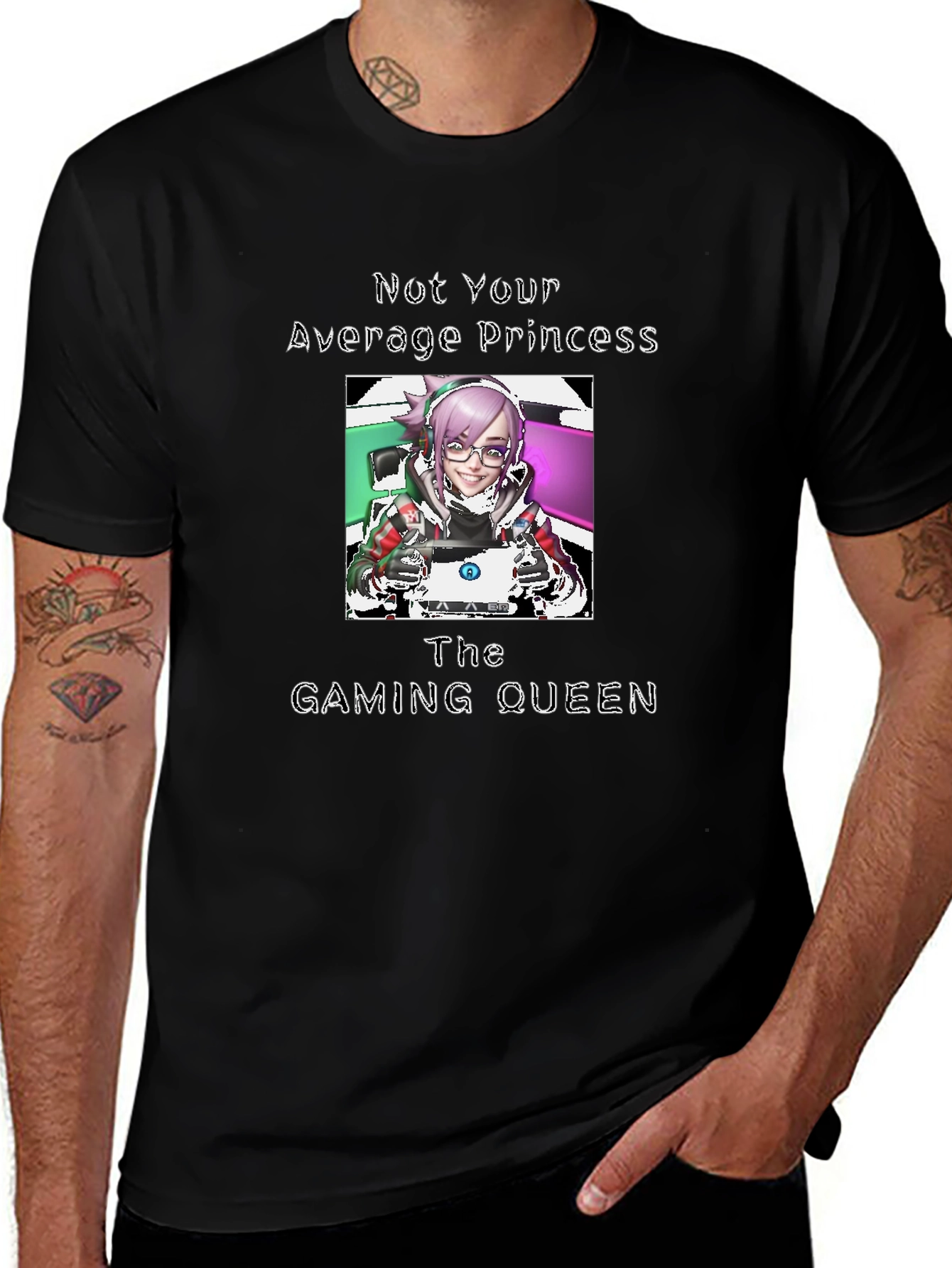 Not Your Average Princess Gaming Queen Black T-Shirt