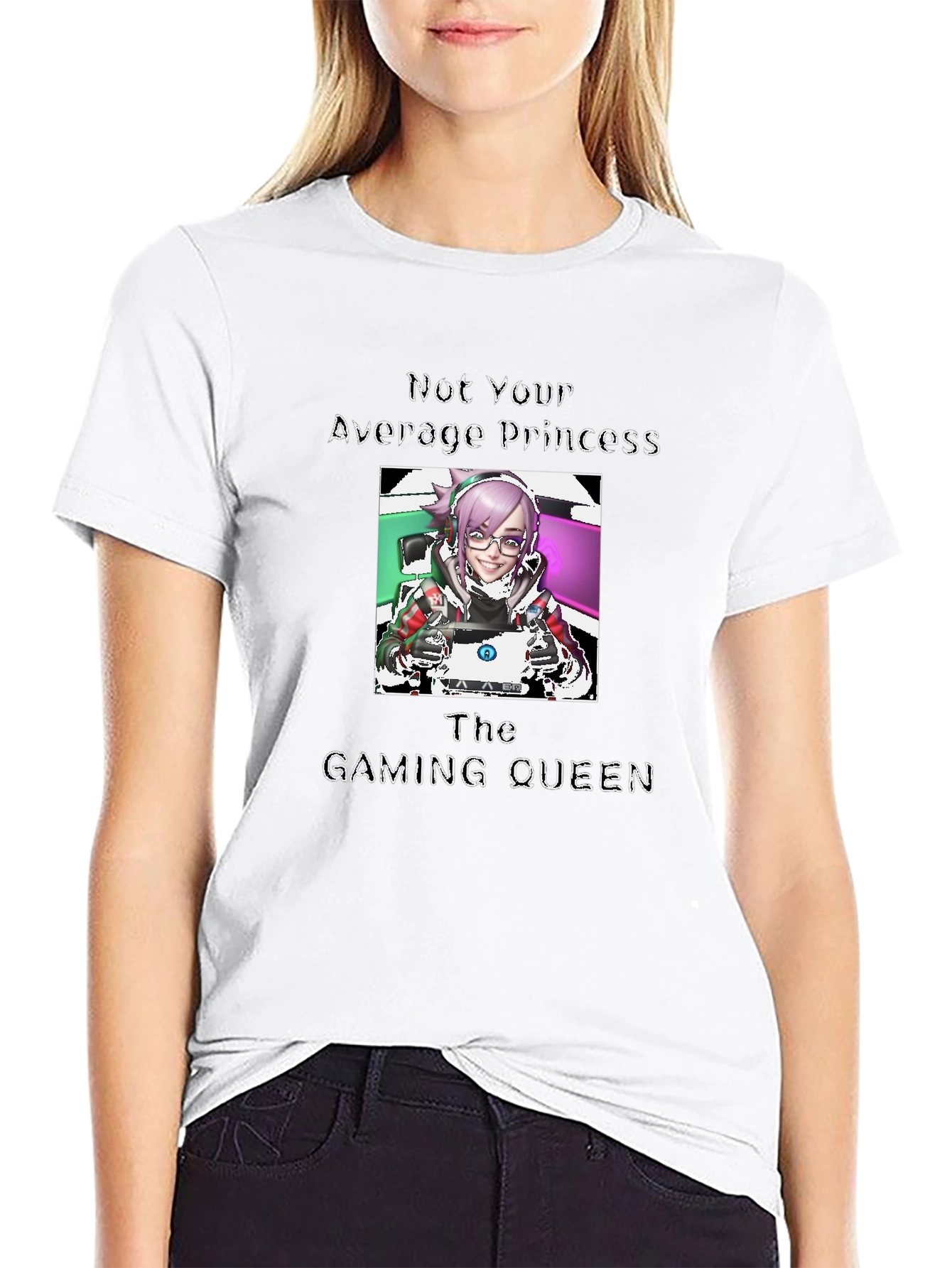 Not Your Average Princess Gaming Queen Black T-Shirt