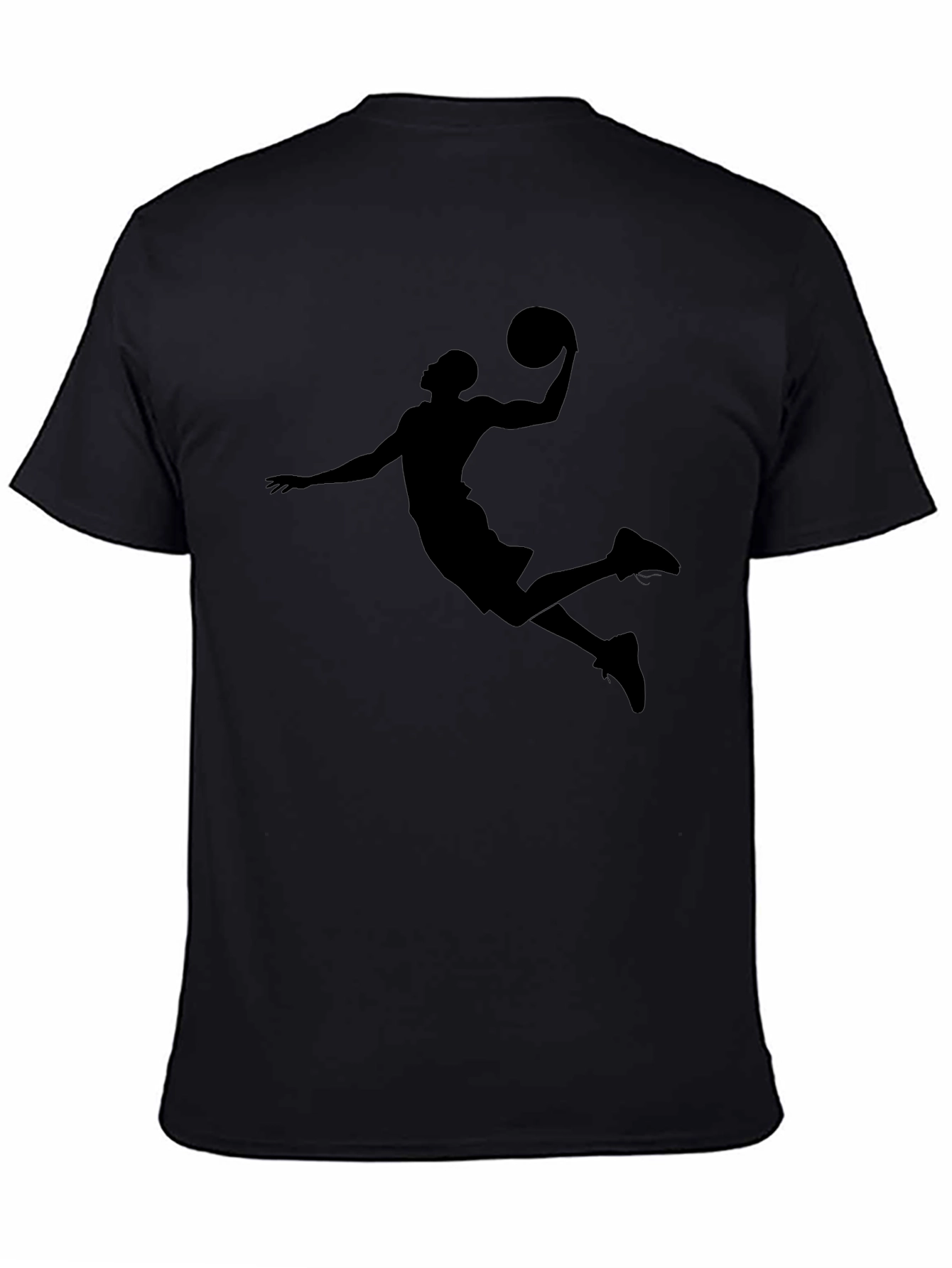 Basketball Player Graphic Tee - Black Cotton T-Shirt
