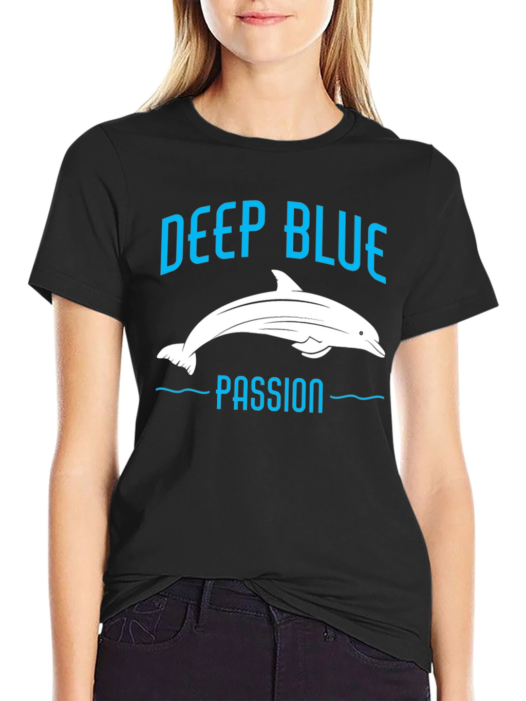 Deep Blue Passion Dolphin Graphic T-Shirt