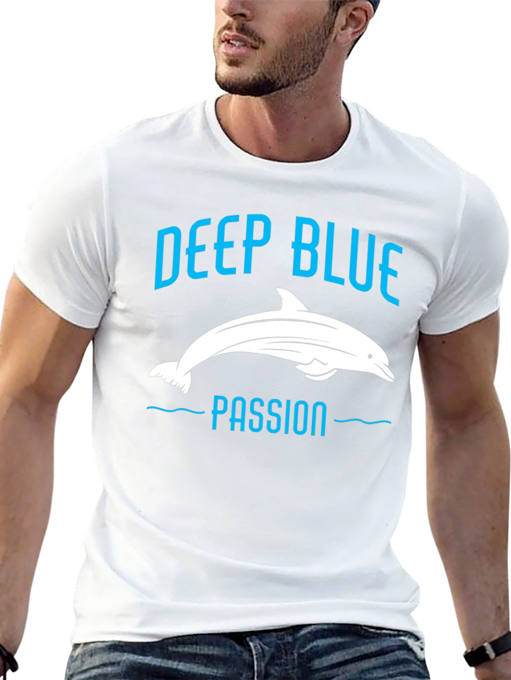 Deep Blue Passion Dolphin Graphic T-Shirt