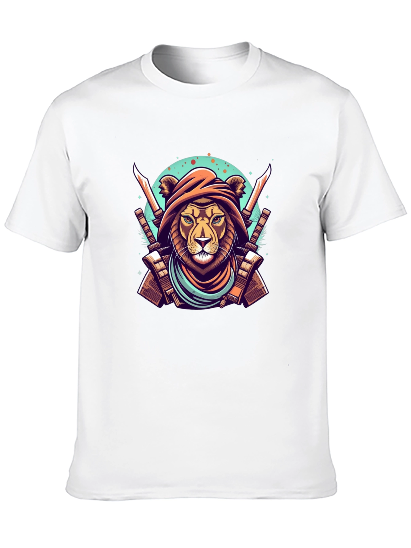 Warrior Lion Graphic Tee - Mens Black T-Shirt