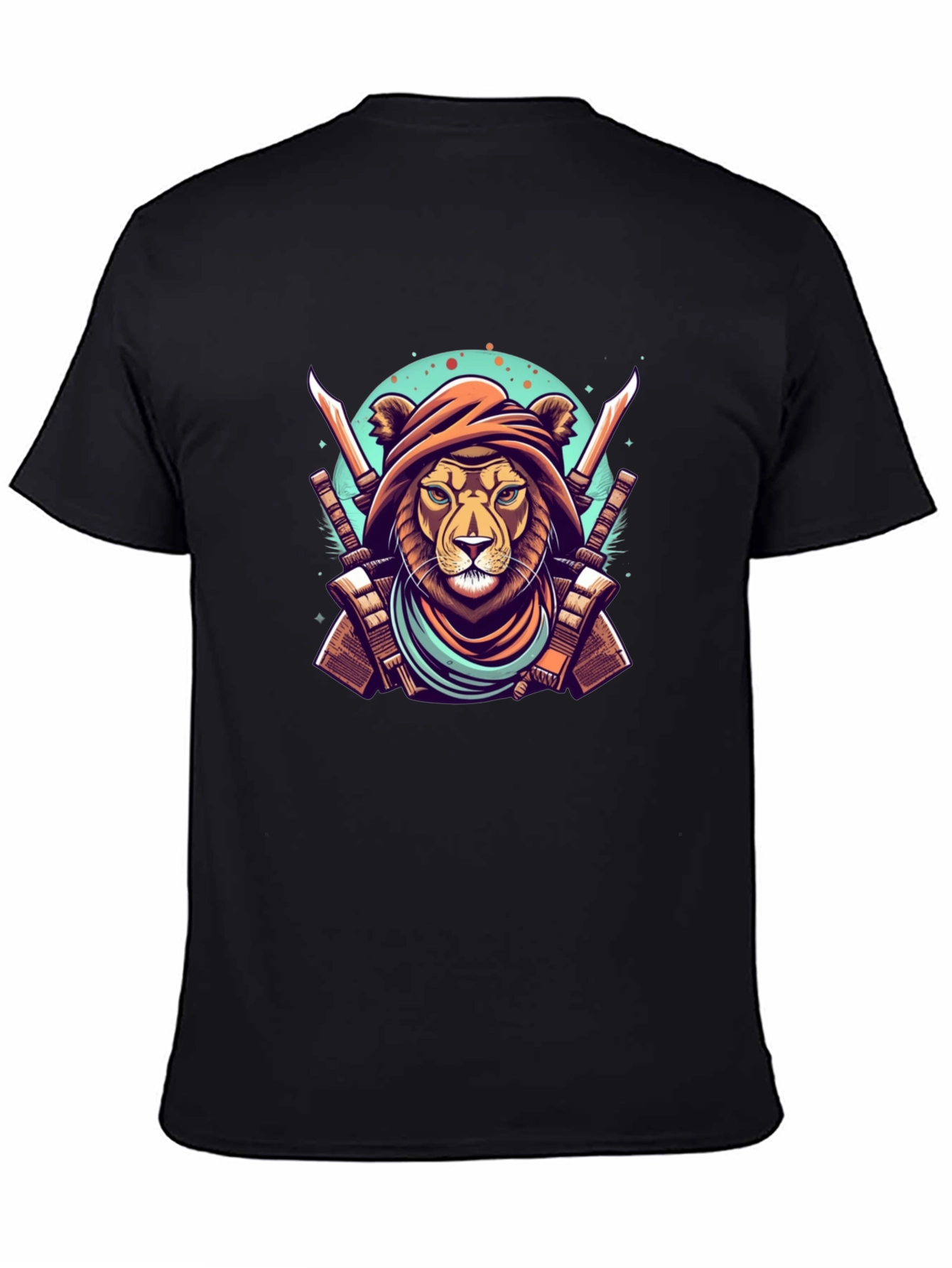 Warrior Lion Graphic Tee - Mens Black T-Shirt