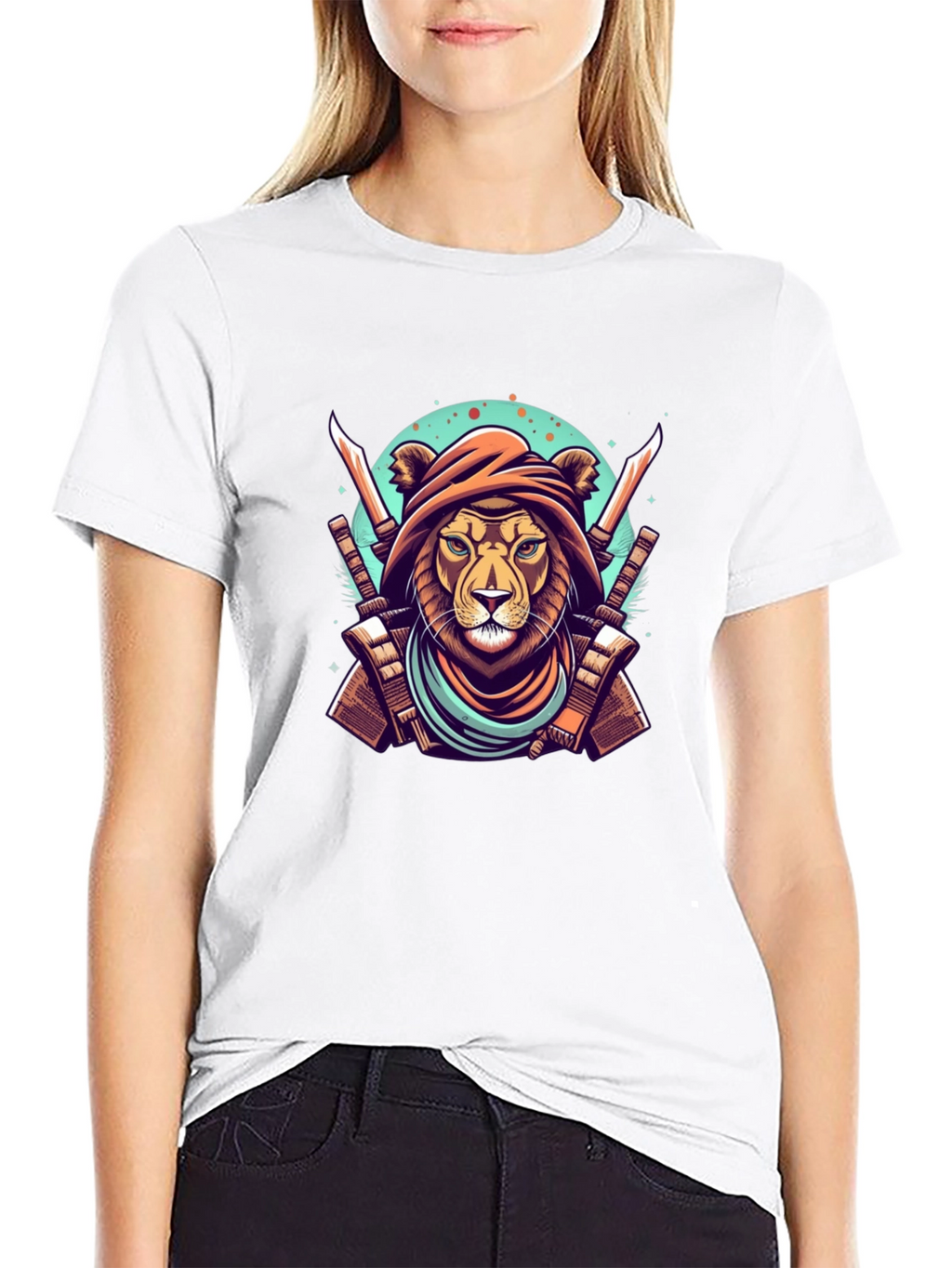 Warrior Lion Graphic Tee - Mens Black T-Shirt