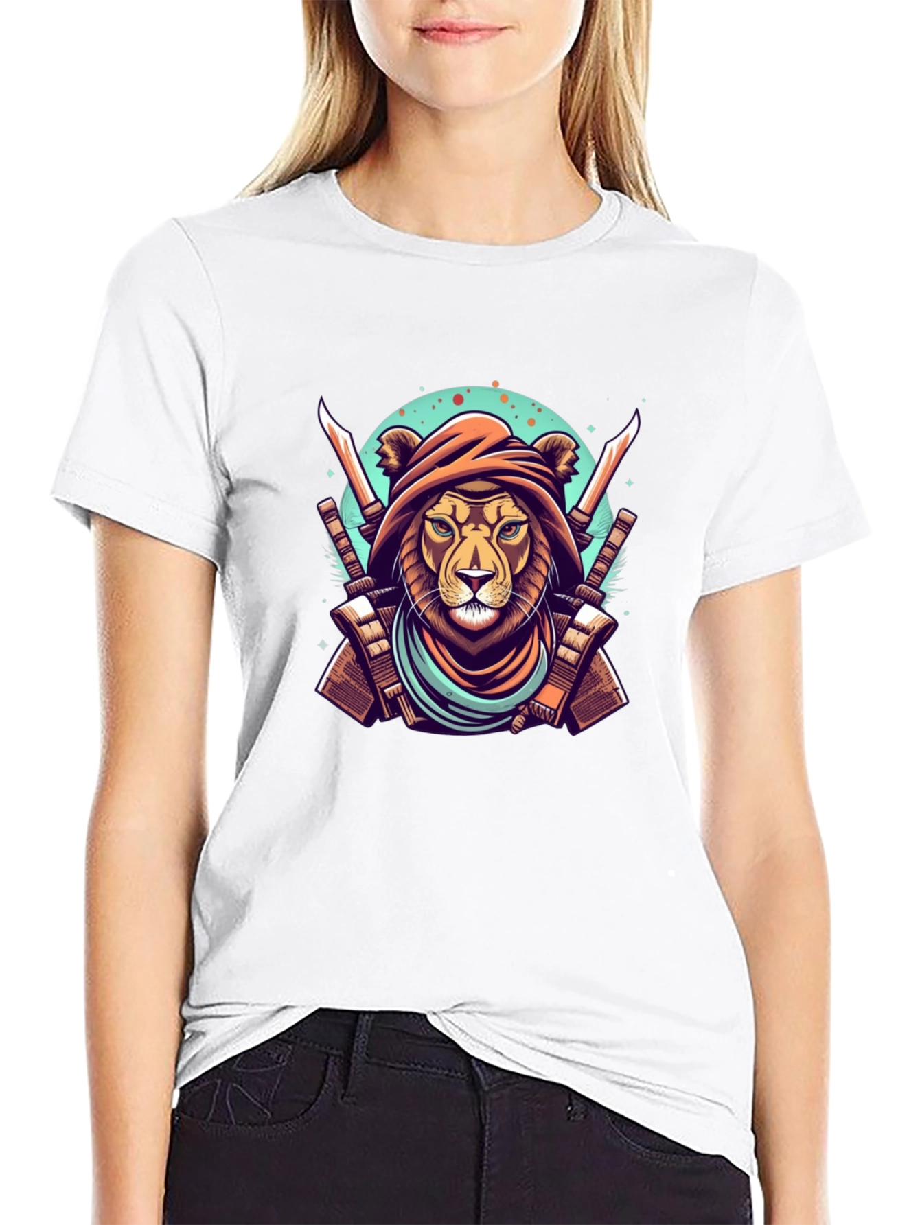 Warrior Lion Graphic Tee - Mens Black T-Shirt