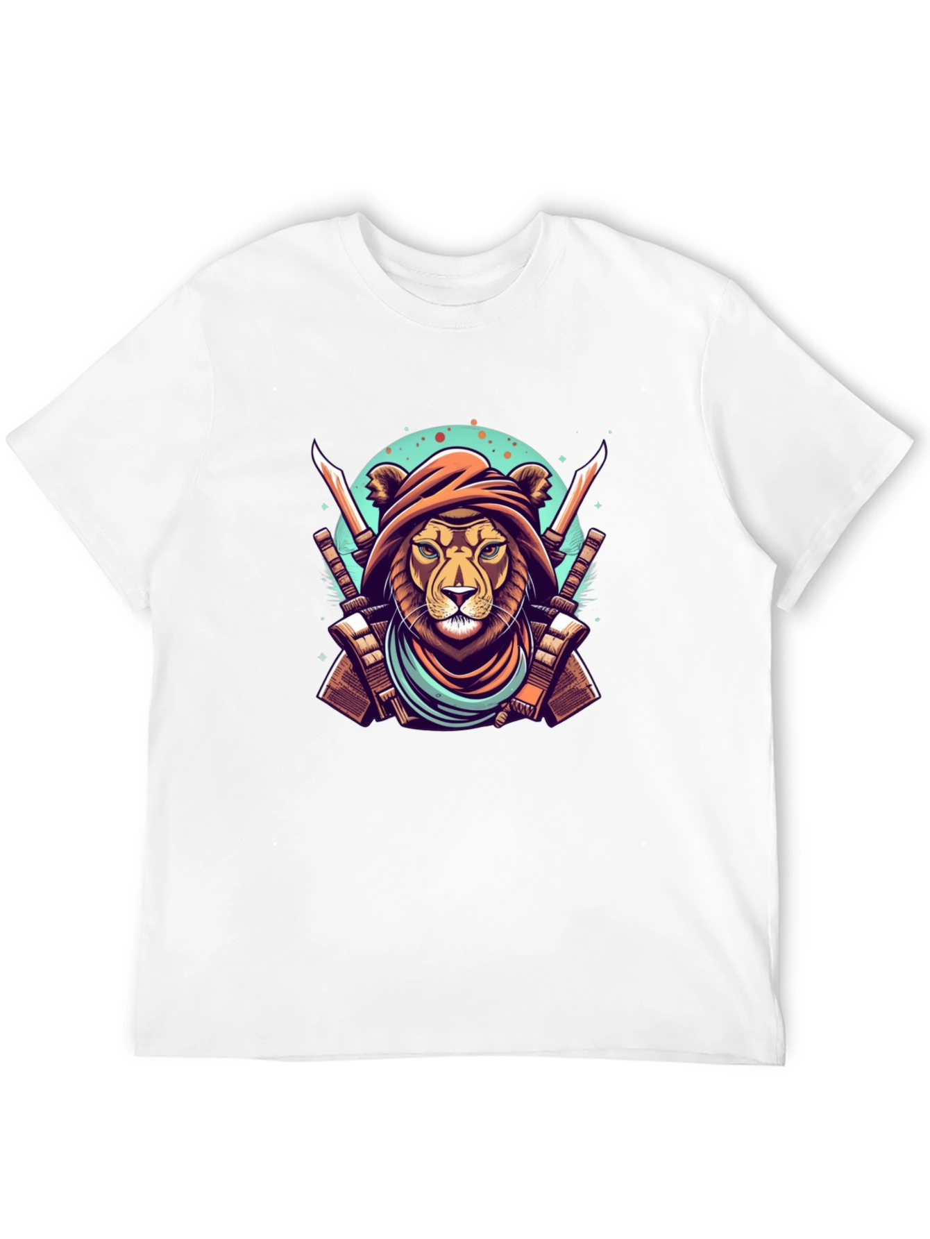 Warrior Lion Graphic Tee - Mens Black T-Shirt