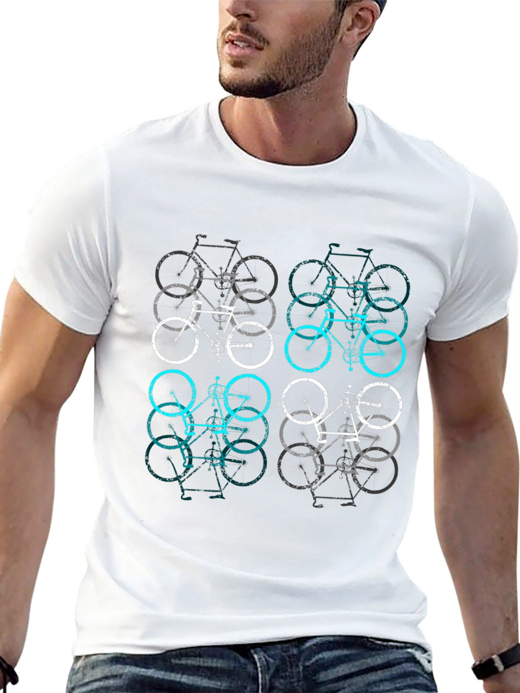 Bicycle Print T-Shirt - Cool & Casual Style
