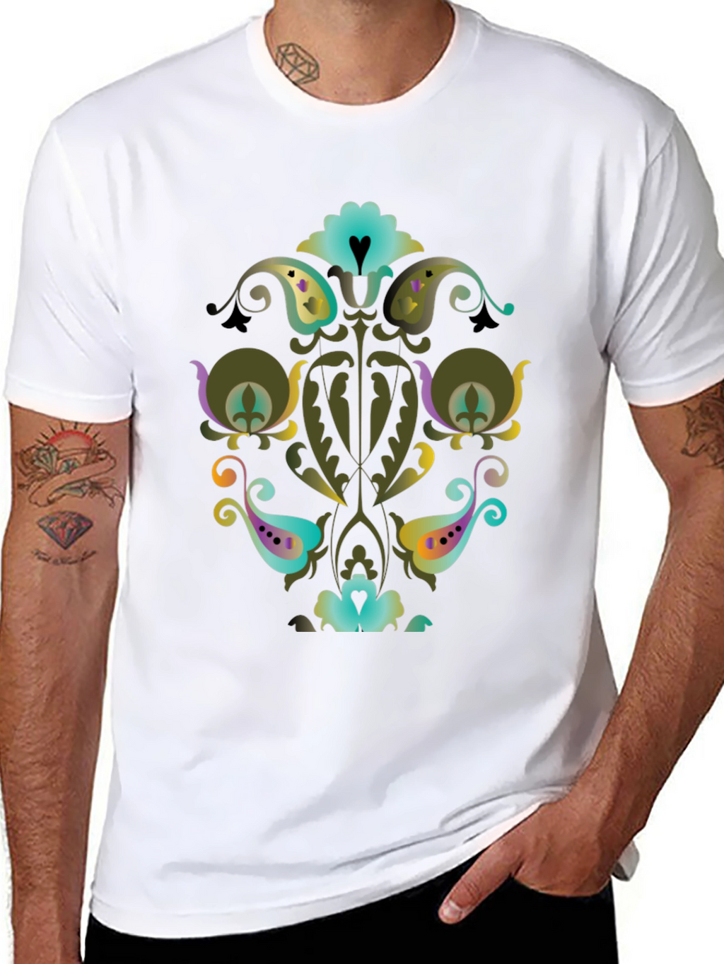 Ornate Floral Paisley Graphic Tee