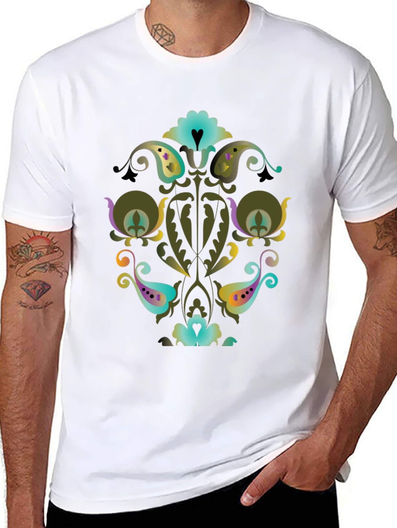 Ornate Floral Paisley Graphic Tee