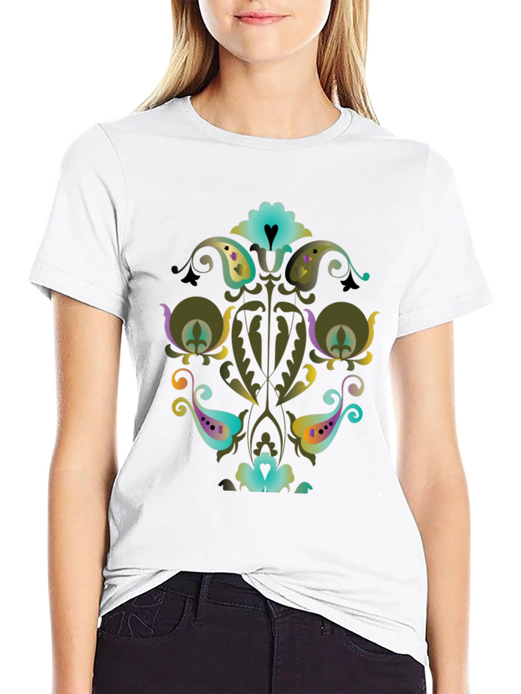 Ornate Floral Paisley Graphic Tee