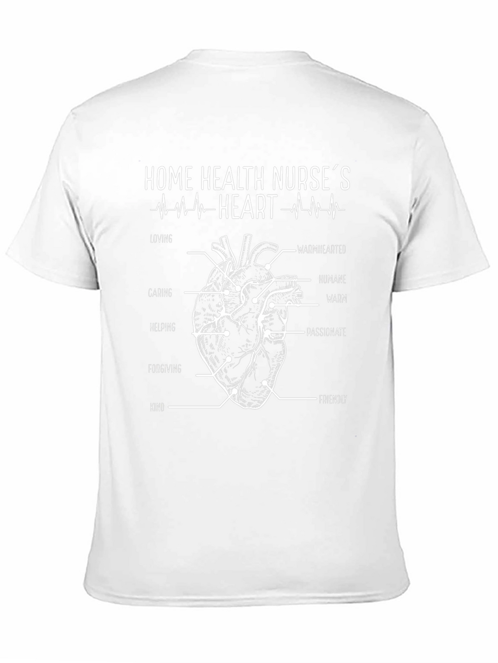 Home Health Nurses Heart T-Shirt - Black