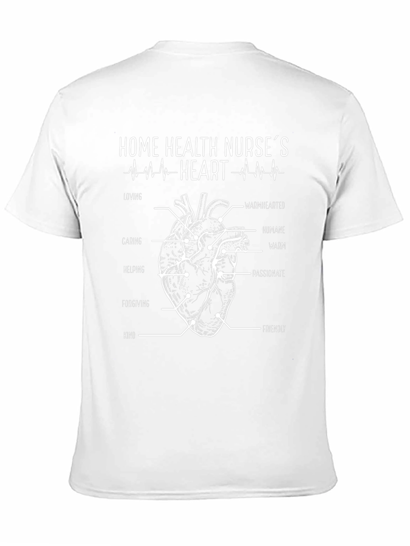 Home Health Nurses Heart T-Shirt - Black