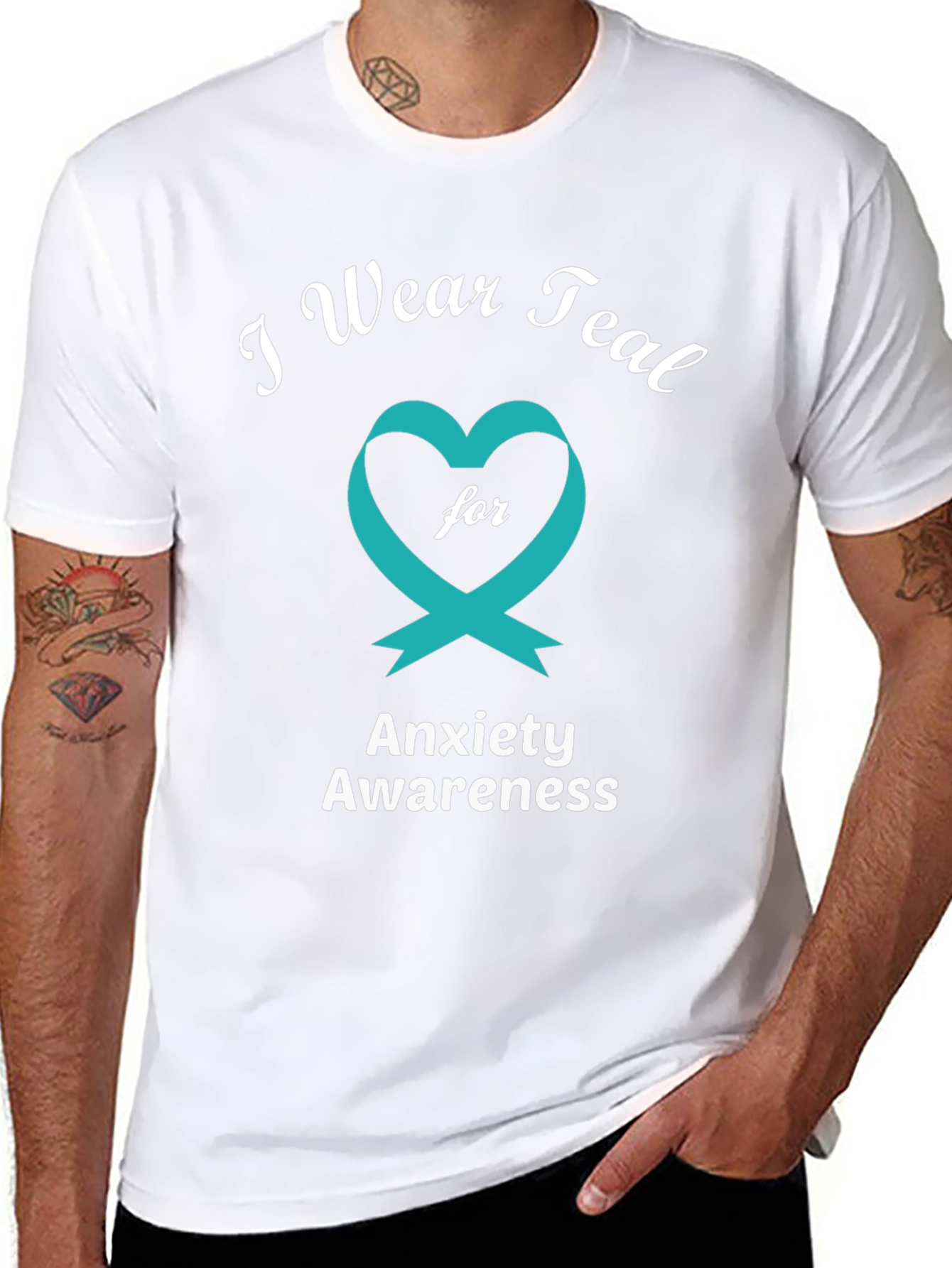 Anxiety Awareness Teal Ribbon T-Shirt