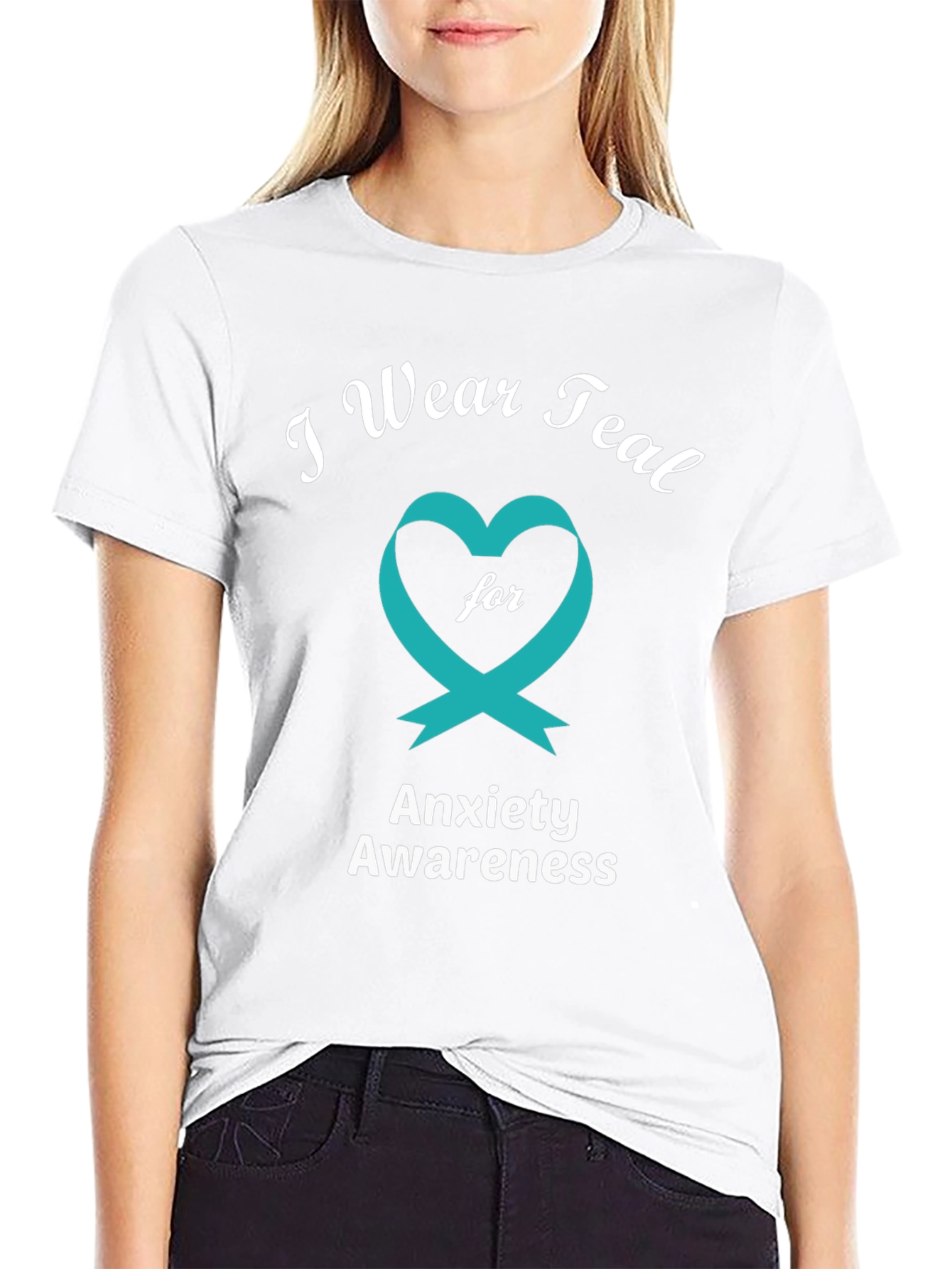 Anxiety Awareness Teal Ribbon T-Shirt