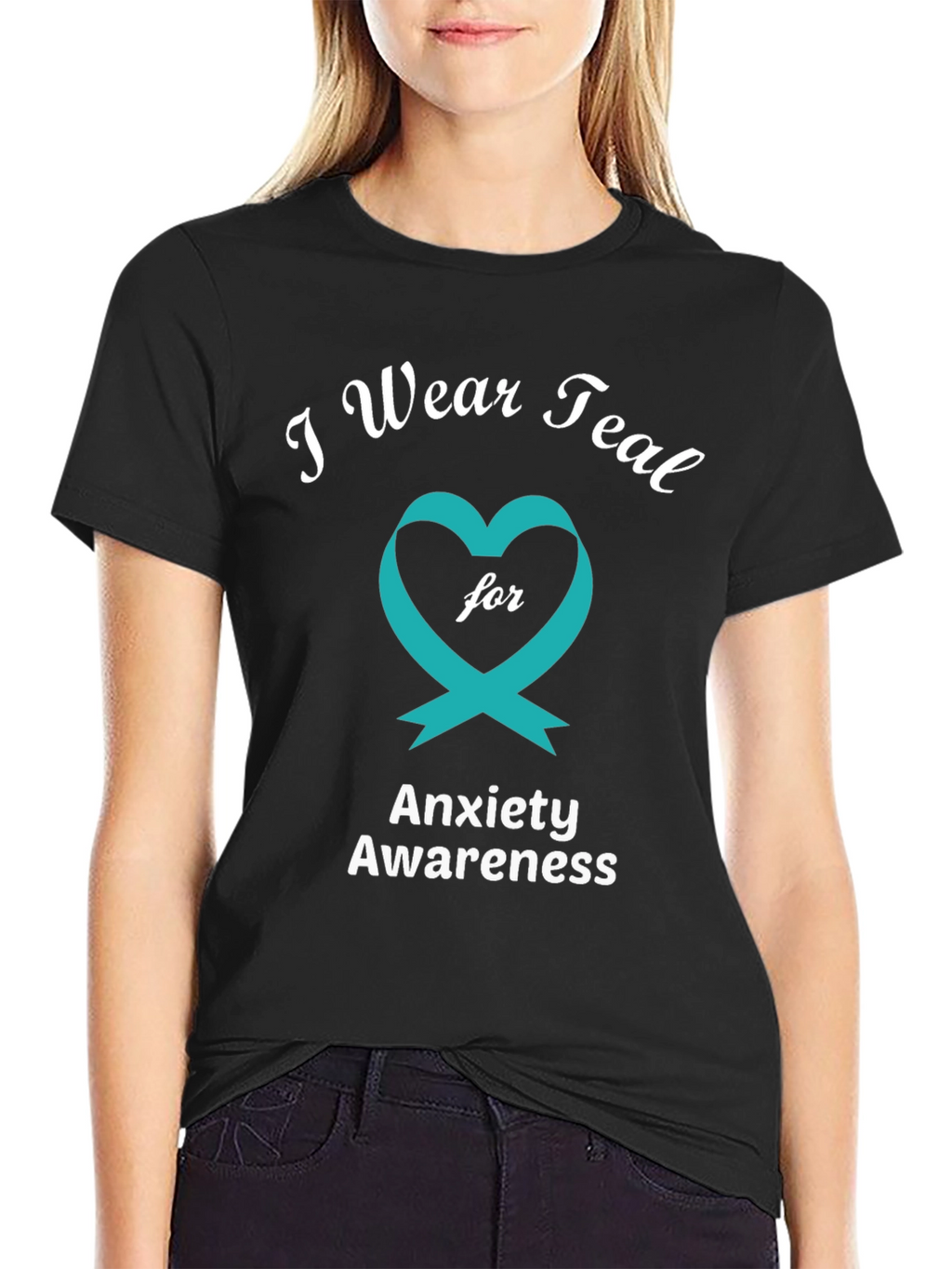 Anxiety Awareness Teal Ribbon T-Shirt
