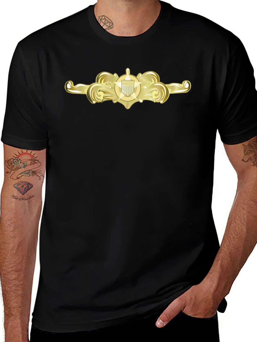 Navy Submarine Warfare T-Shirt - Black