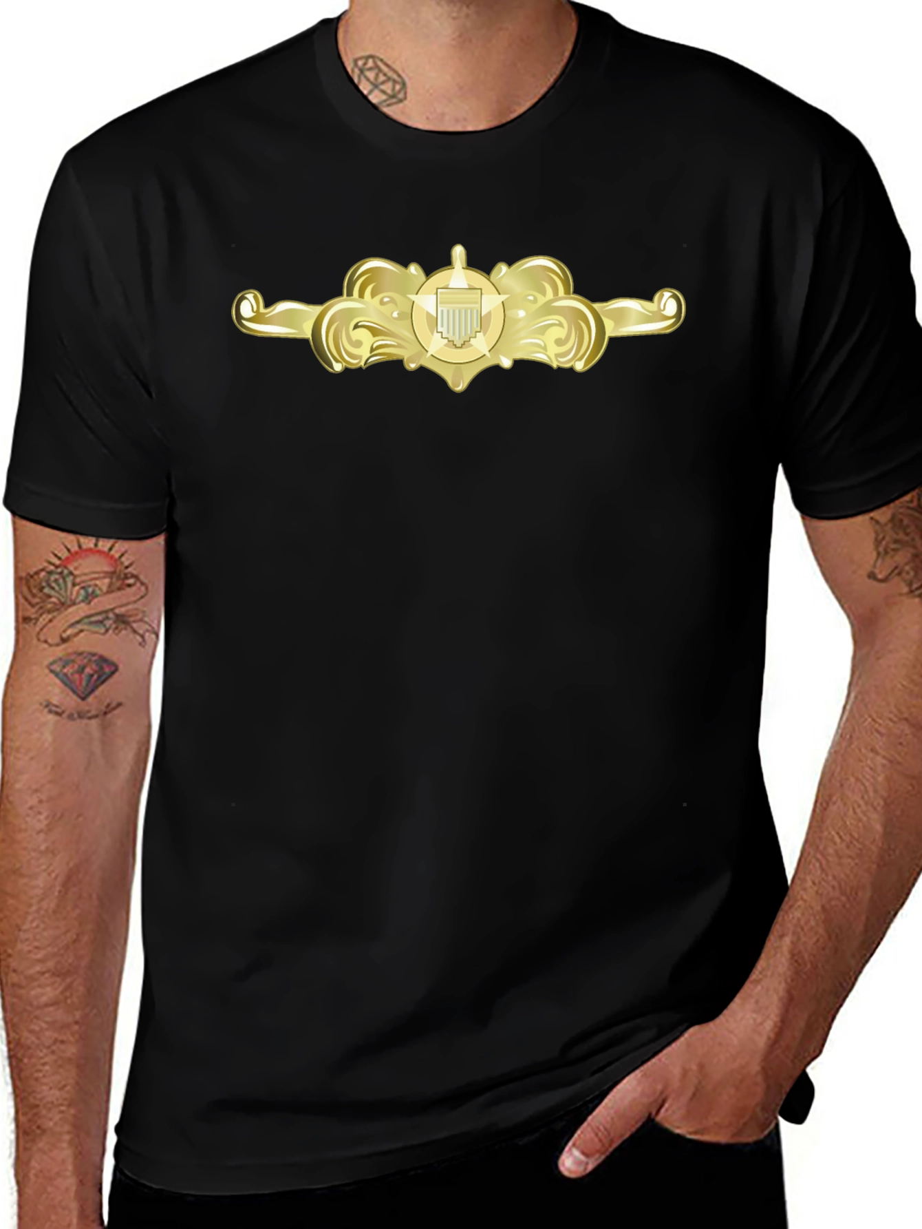 Navy Submarine Warfare T-Shirt - Black