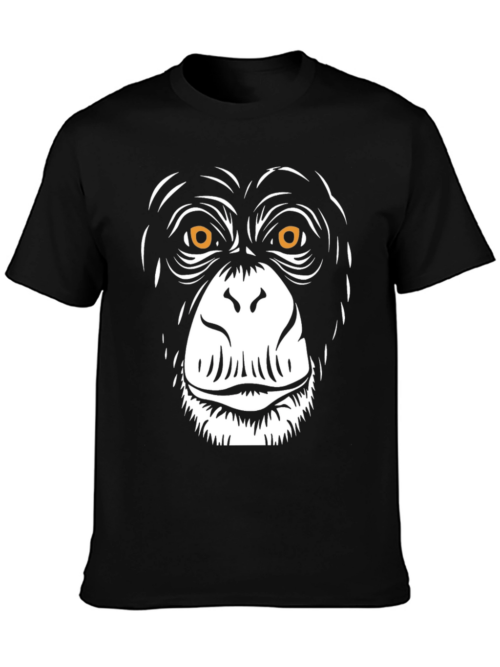 Chimpanzee Face Graphic Black T-Shirt