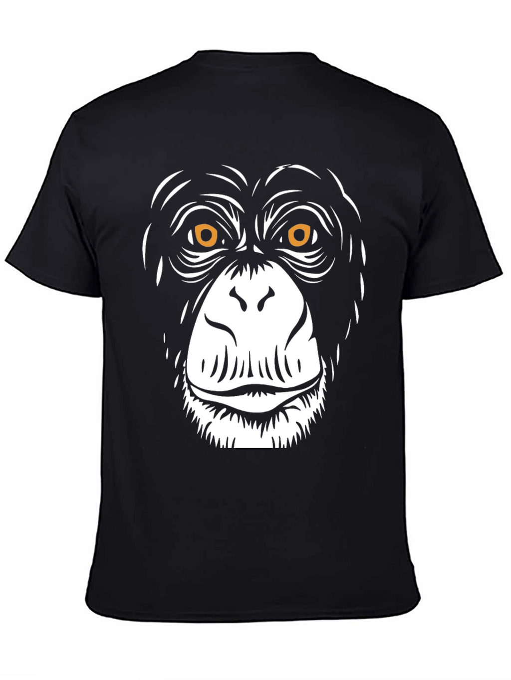 Chimpanzee Face Graphic Black T-Shirt