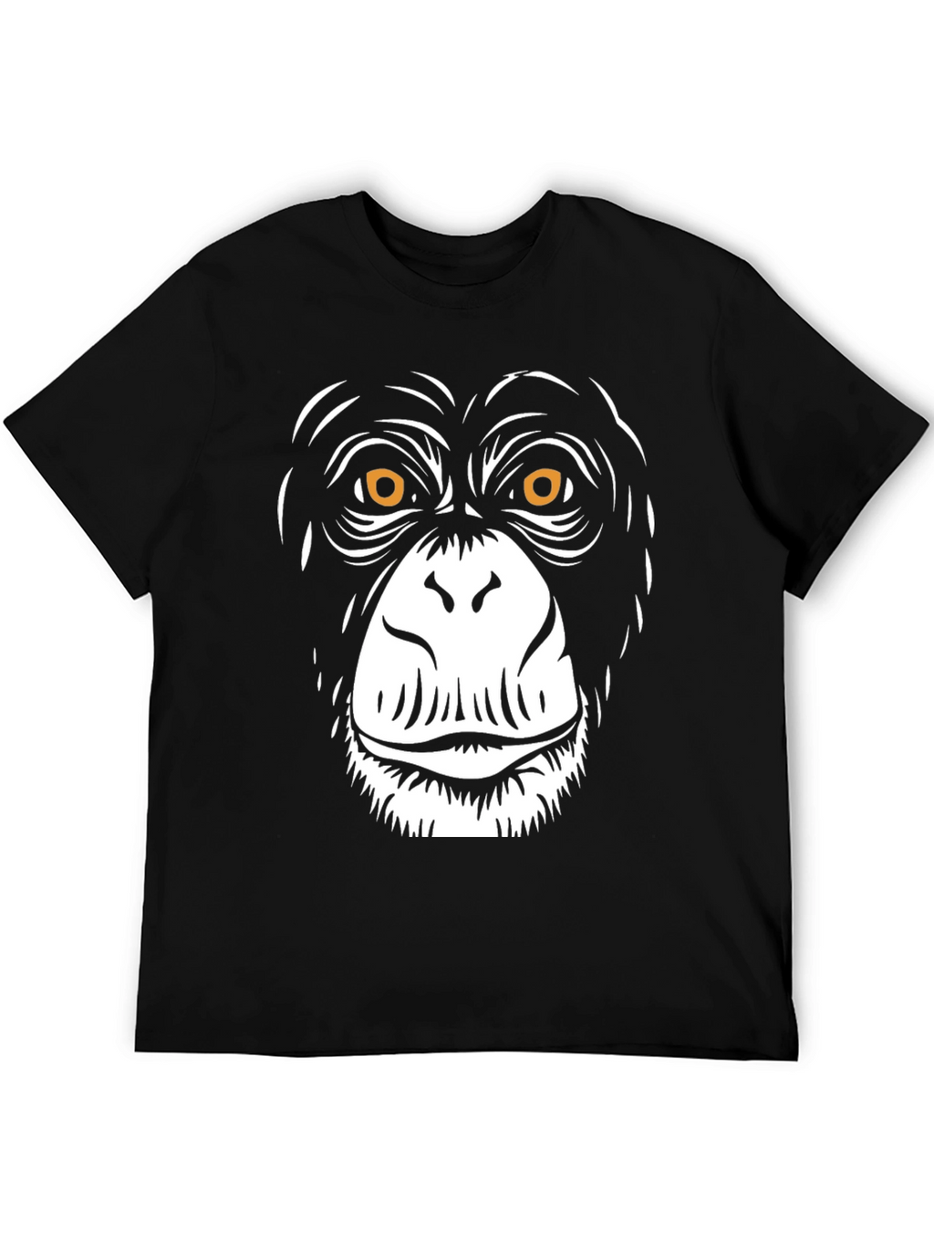 Chimpanzee Face Graphic Black T-Shirt
