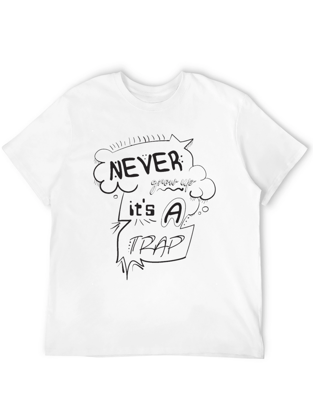 Never Give Up Its A Trap Black Graphic T-Shirt