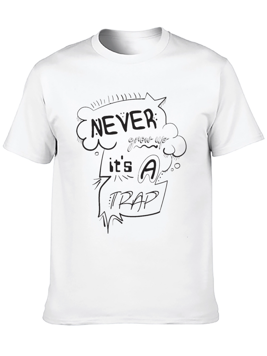 Never Give Up Its A Trap Black Graphic T-Shirt
