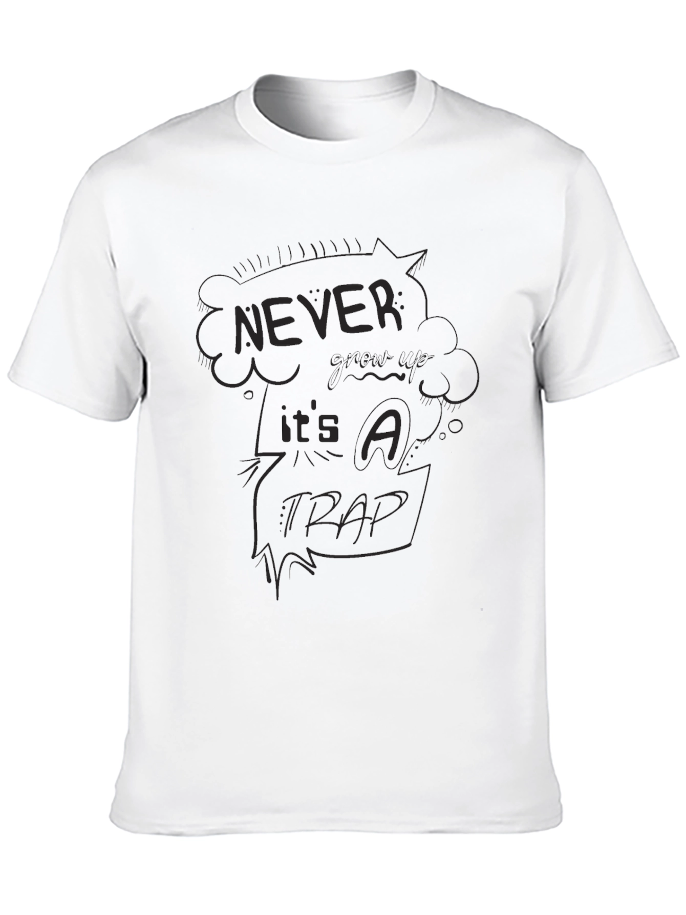 Never Give Up Its A Trap Black Graphic T-Shirt