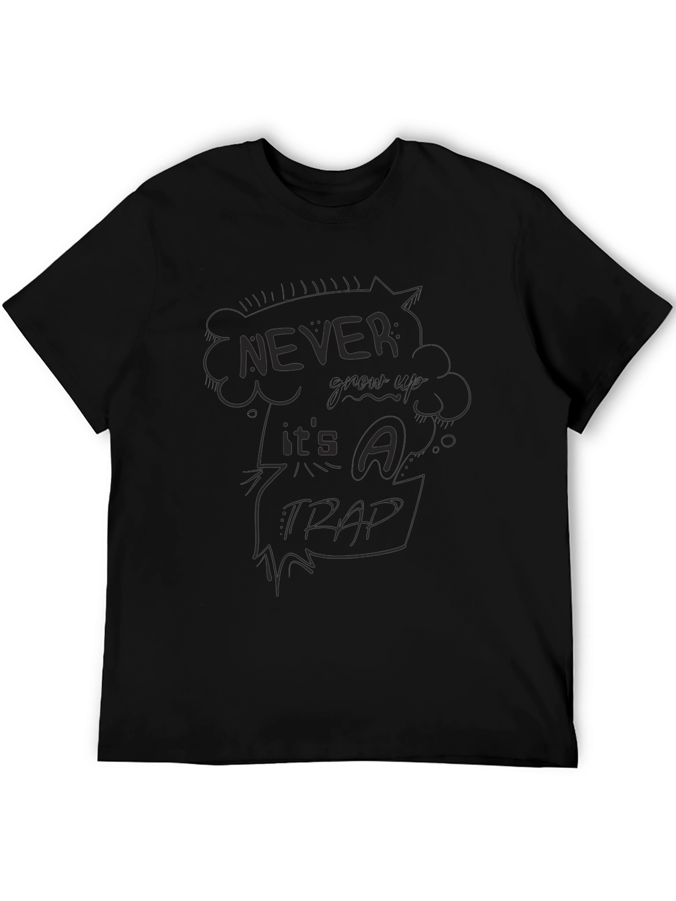 Never Give Up Its A Trap Black Graphic T-Shirt
