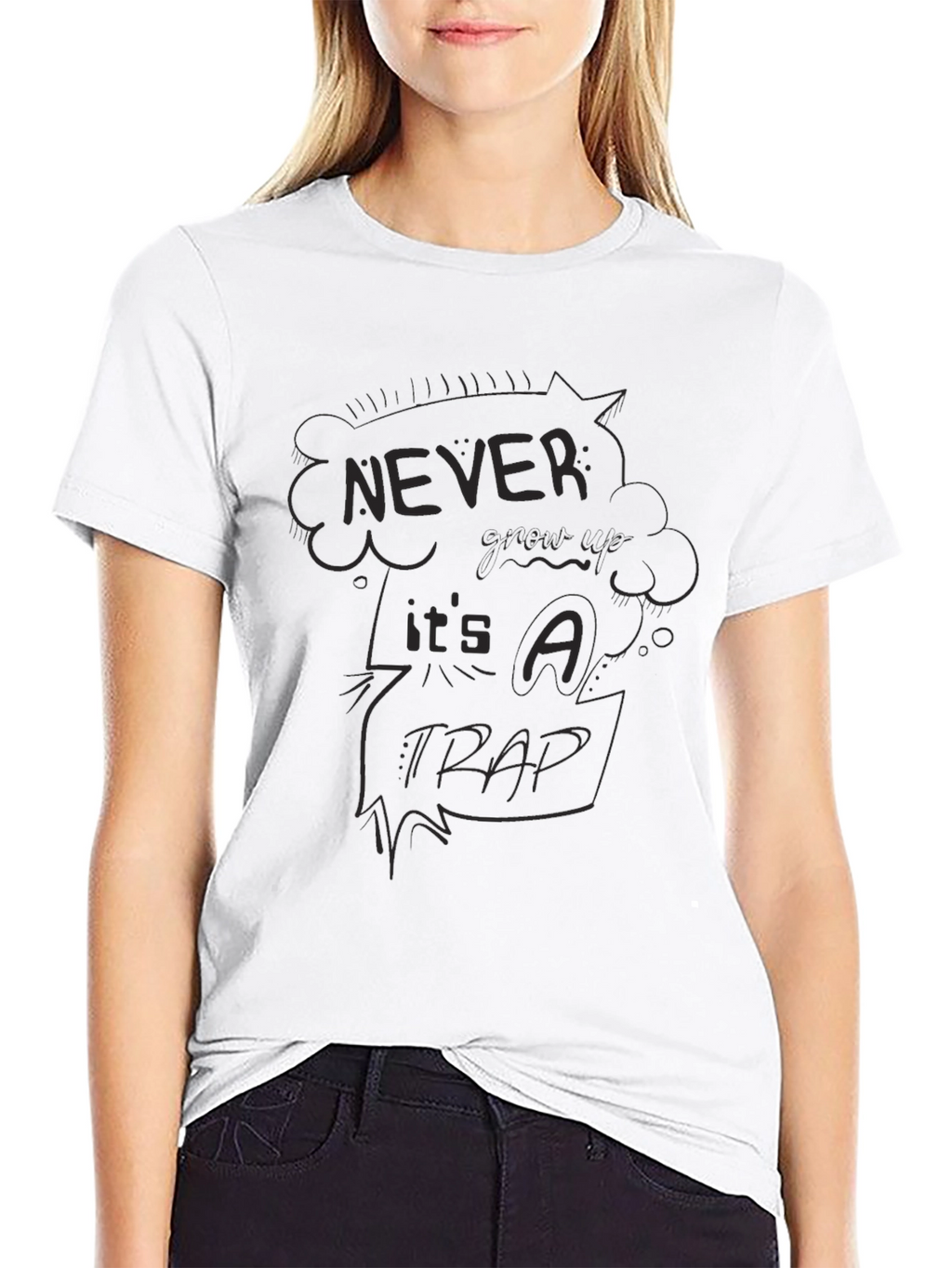 Never Give Up Its A Trap Black Graphic T-Shirt