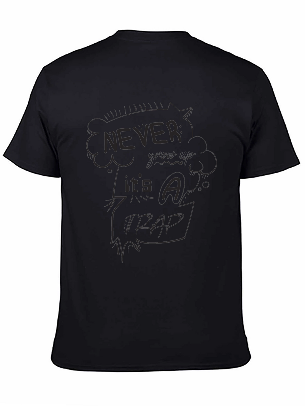 Never Give Up Its A Trap Black Graphic T-Shirt