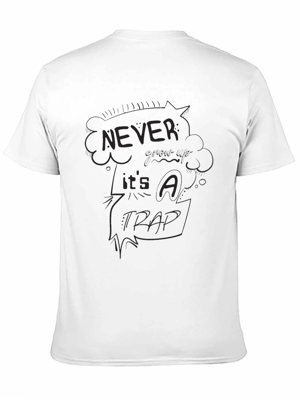 Never Give Up Its A Trap Black Graphic T-Shirt