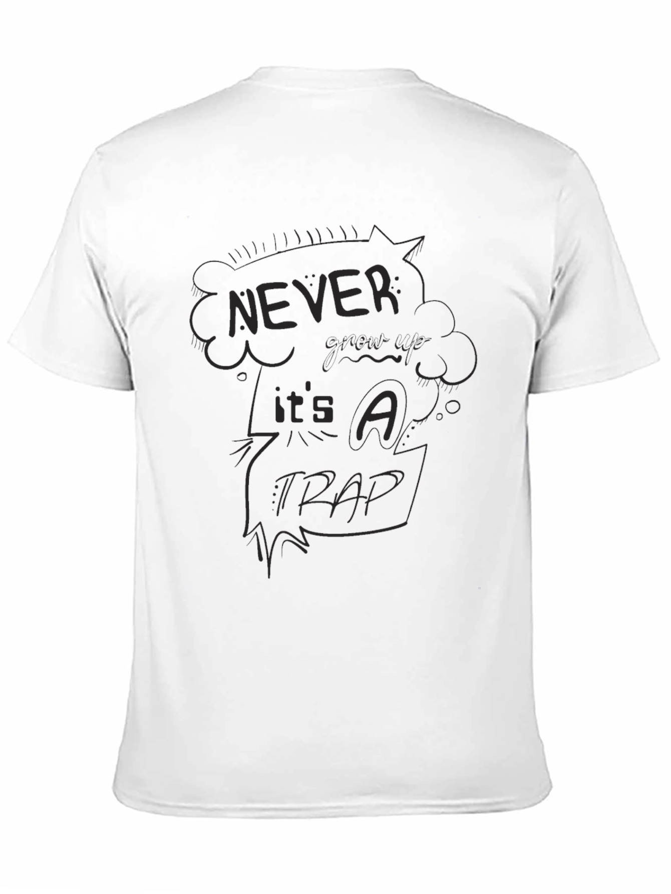 Never Give Up Its A Trap Black Graphic T-Shirt