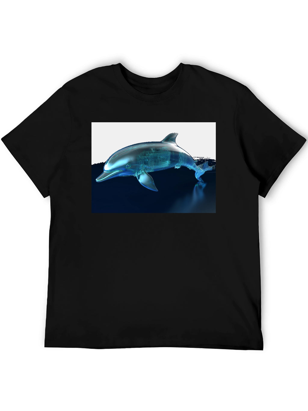 Futuristic Dolphin Graphic T-Shirt
