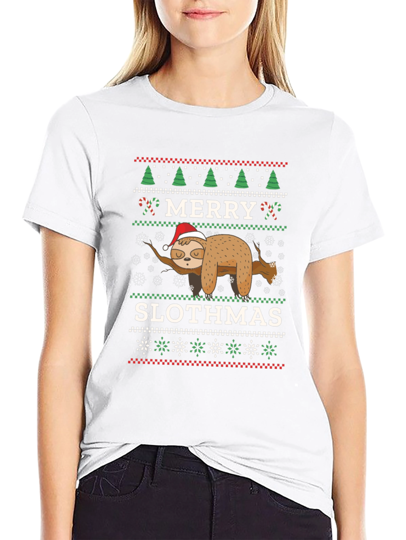 Merry Slothmas Ugly Christmas T-Shirt
