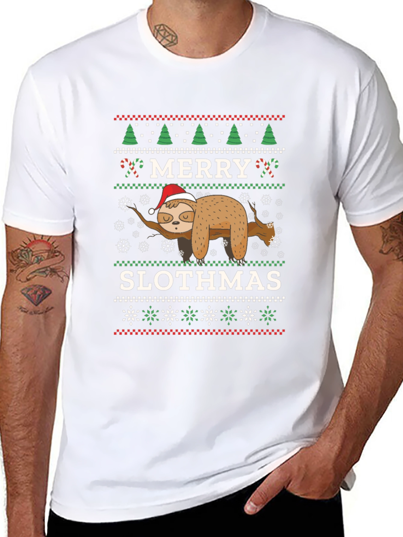 Merry Slothmas Ugly Christmas T-Shirt