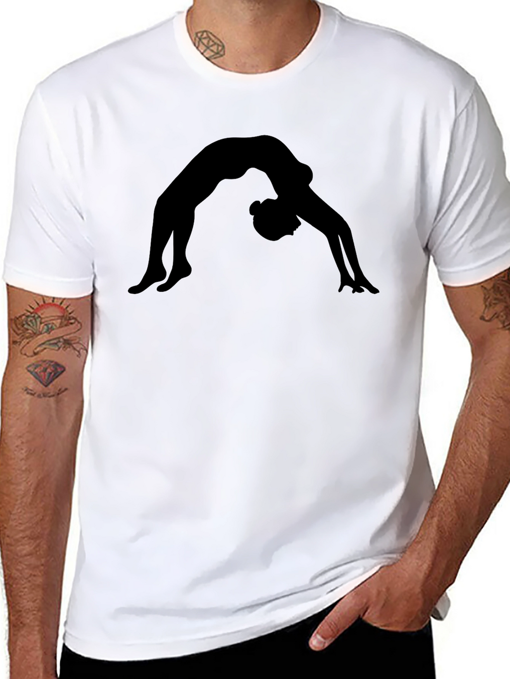 Yoga Pose Graphic T-Shirt - Black